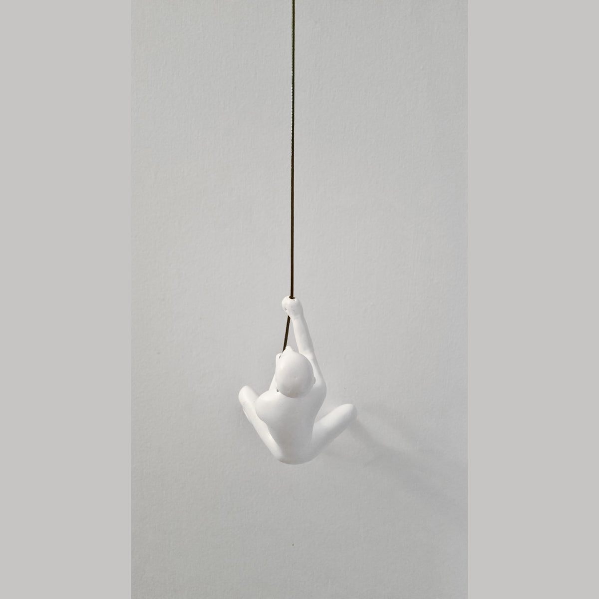 6" X 3" White Resin Climbing Man Hanging Dimensional Sculpture