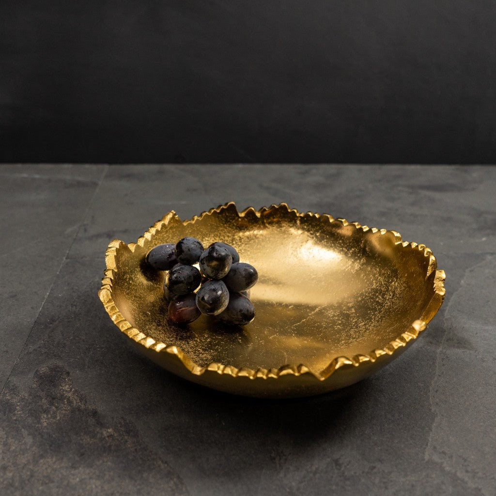 Golden Abstract Torn Texture Serving Bowl