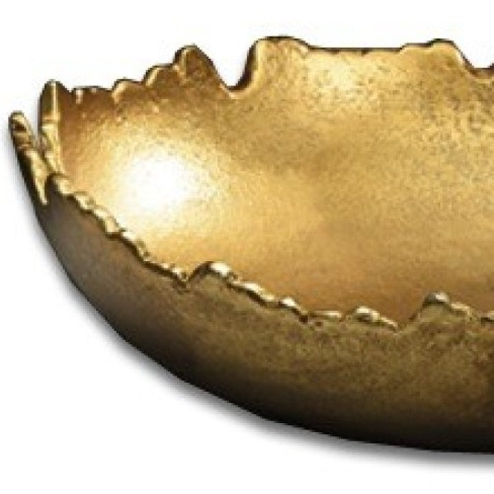 Golden Abstract Torn Texture Serving Bowl