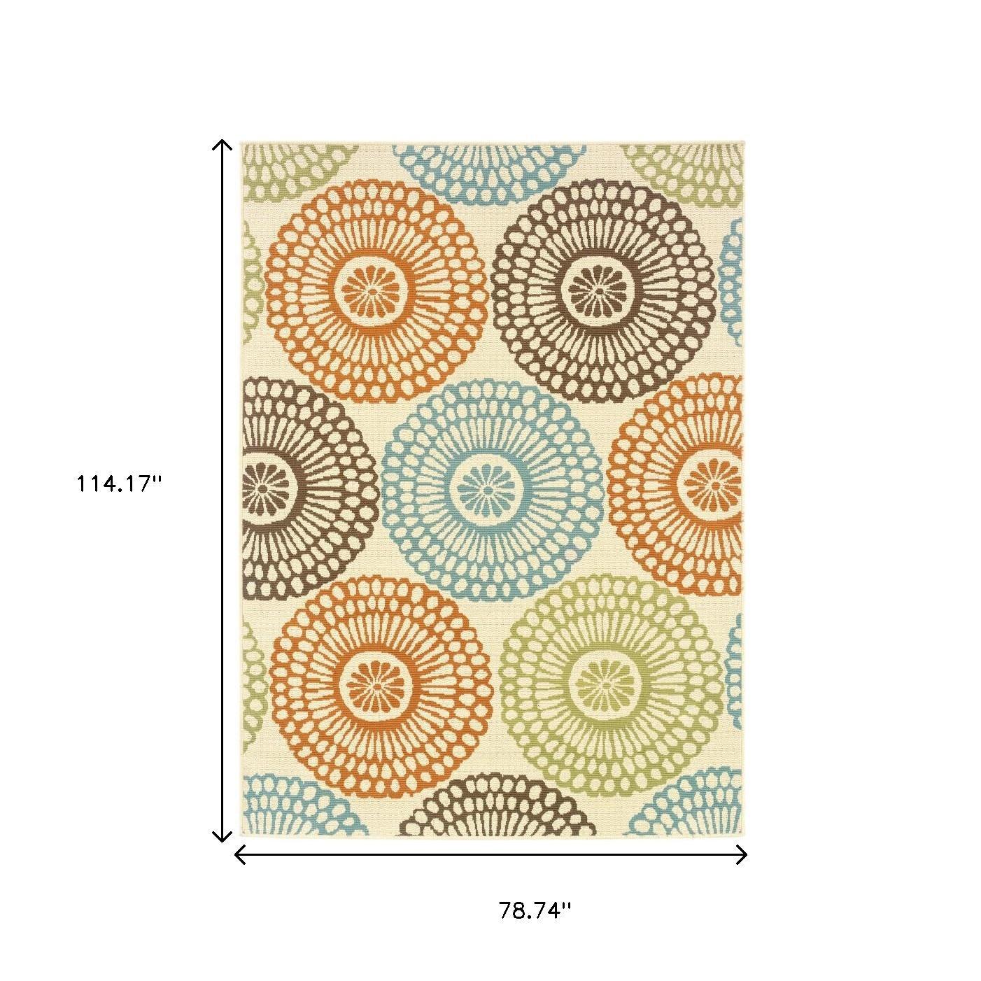 7' X 10' Beige Indoor Outdoor Area Rug