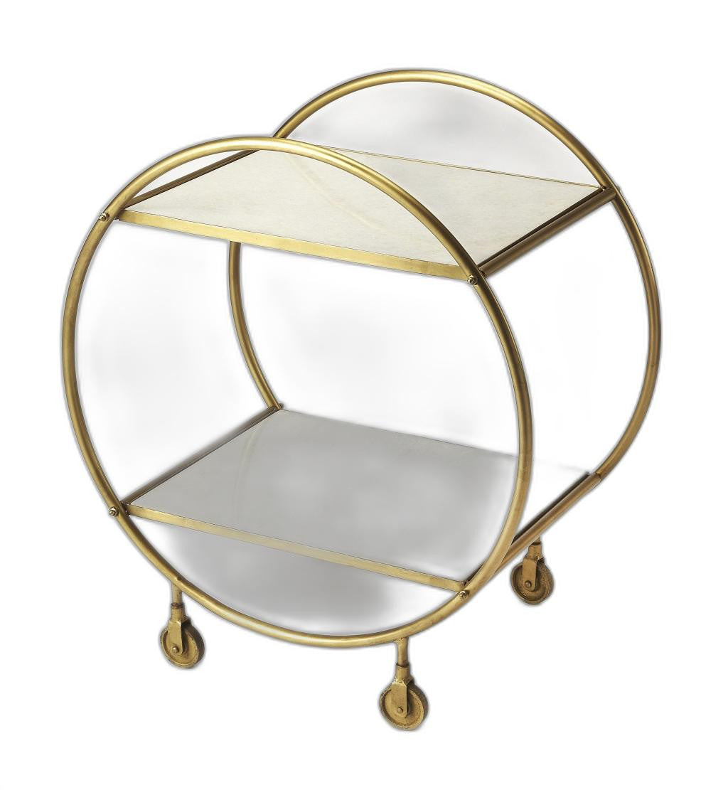 Modern Gold And White Marble Rolling Server