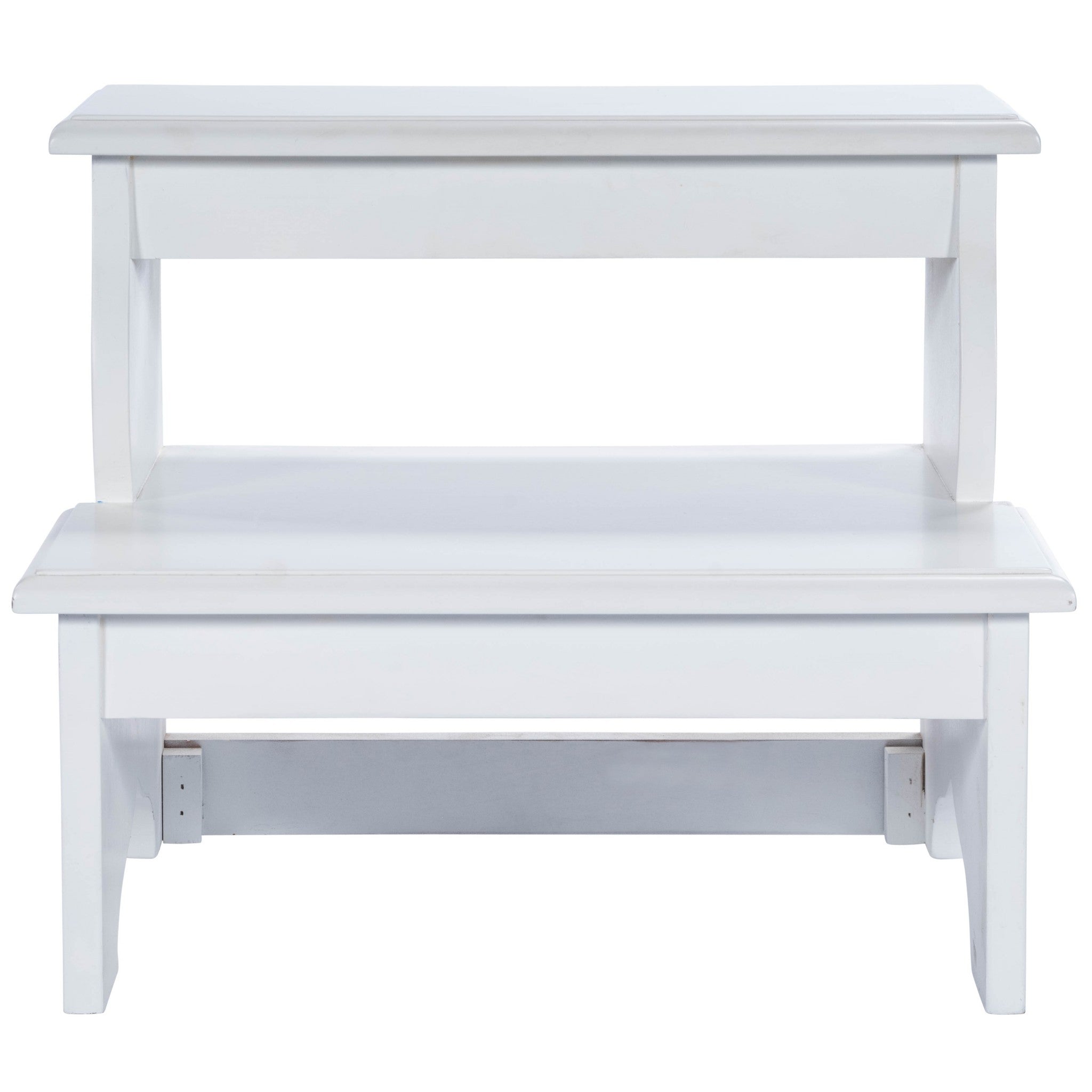 18" White Wood Step Stool