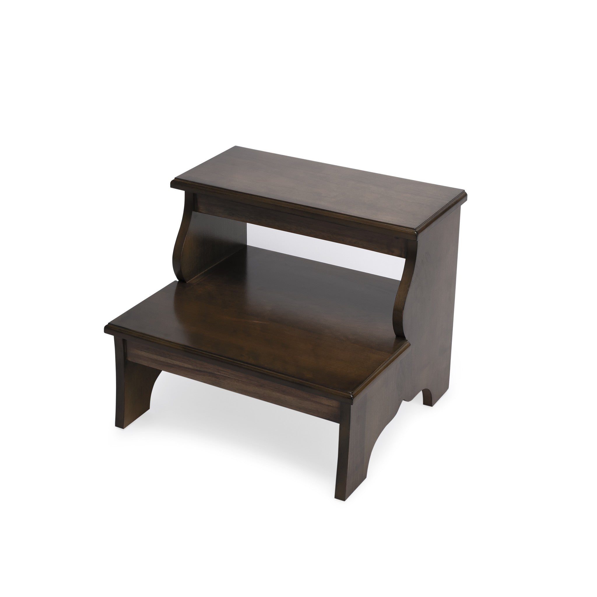 18" Brown Solid Wood Step Stool