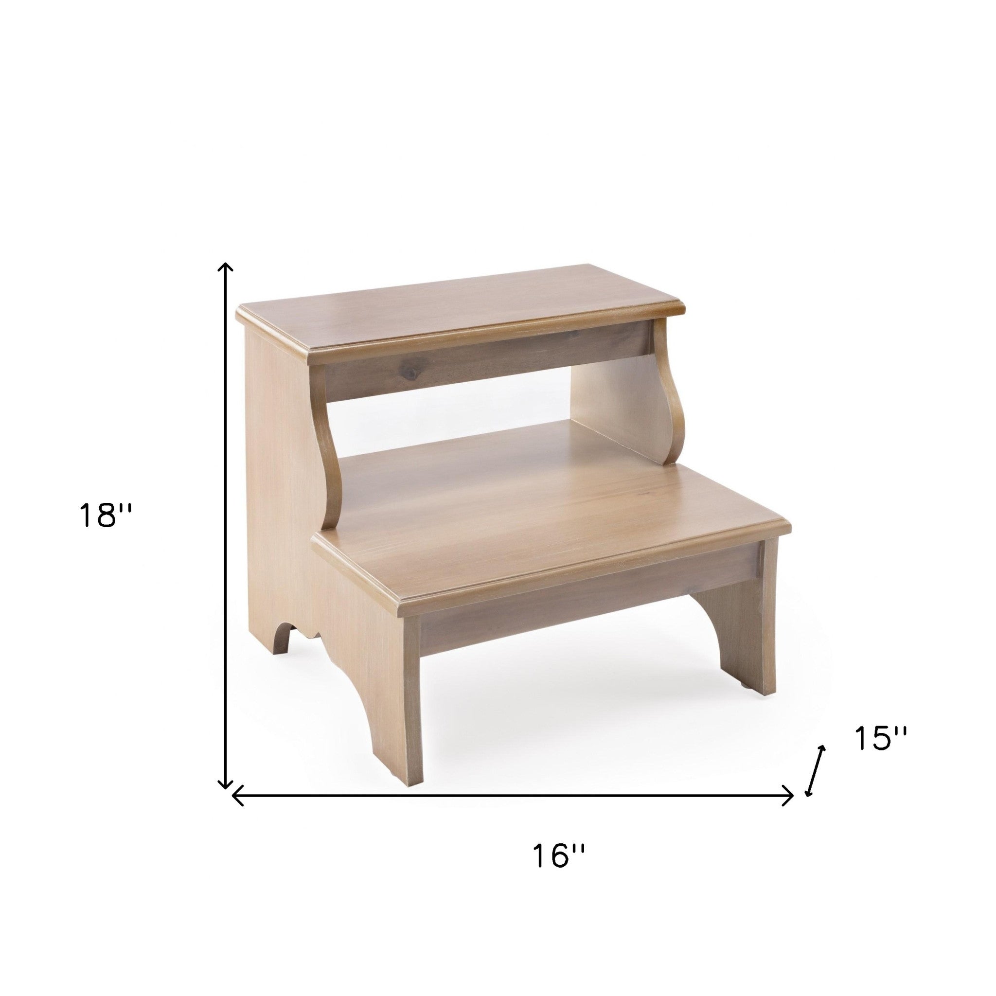 15" Natural Manufactured Wood Backless Bar Chair