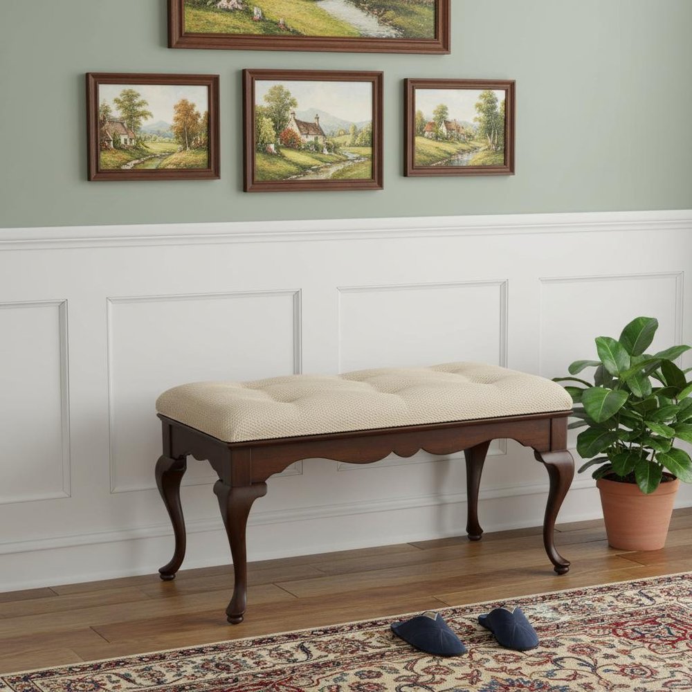 Classic Cherry Brown Finish Bench