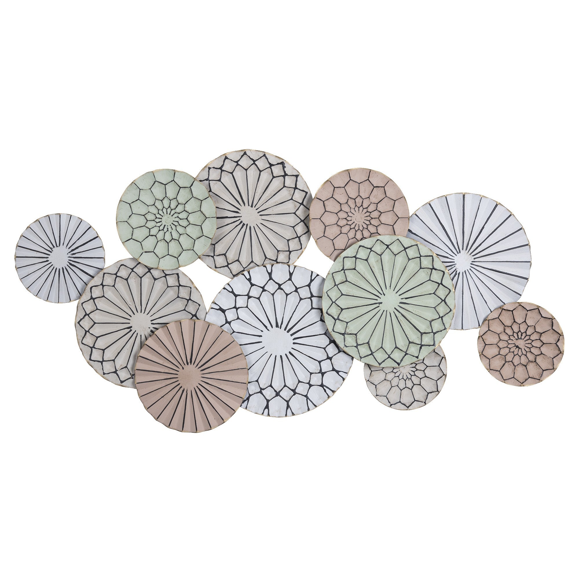 Colorful Floral Design Metal Wall Decor