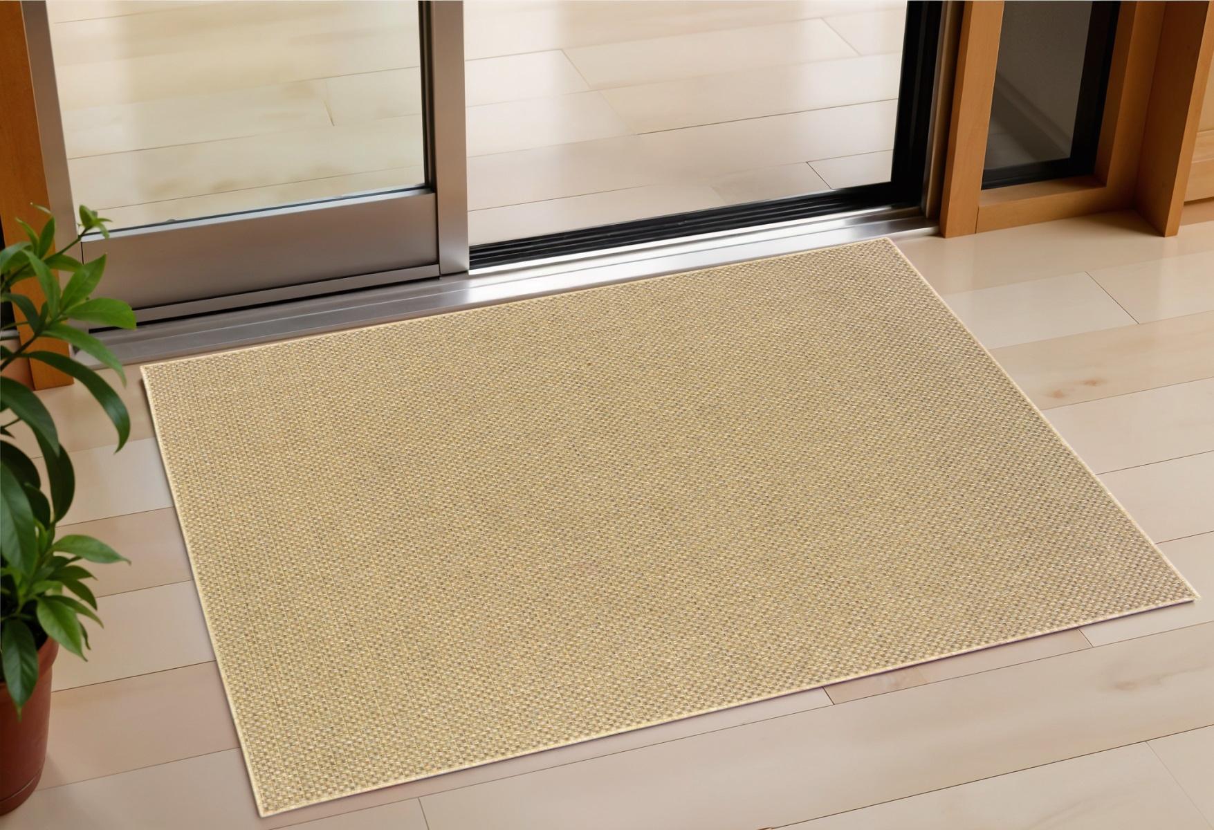 2' X 4' Tan Indoor Outdoor Area Rug