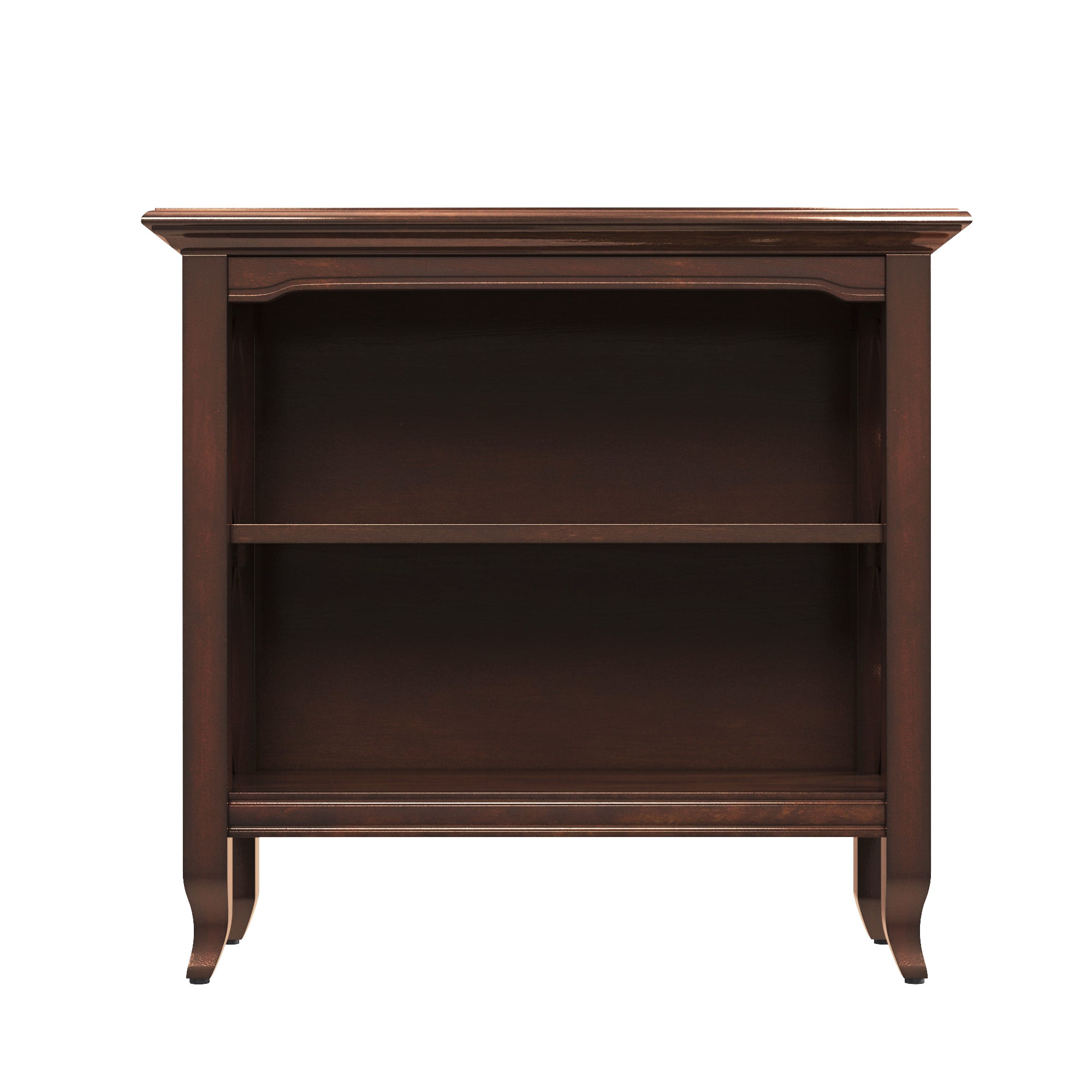 30" Brown Two Tier Standard Bookcase