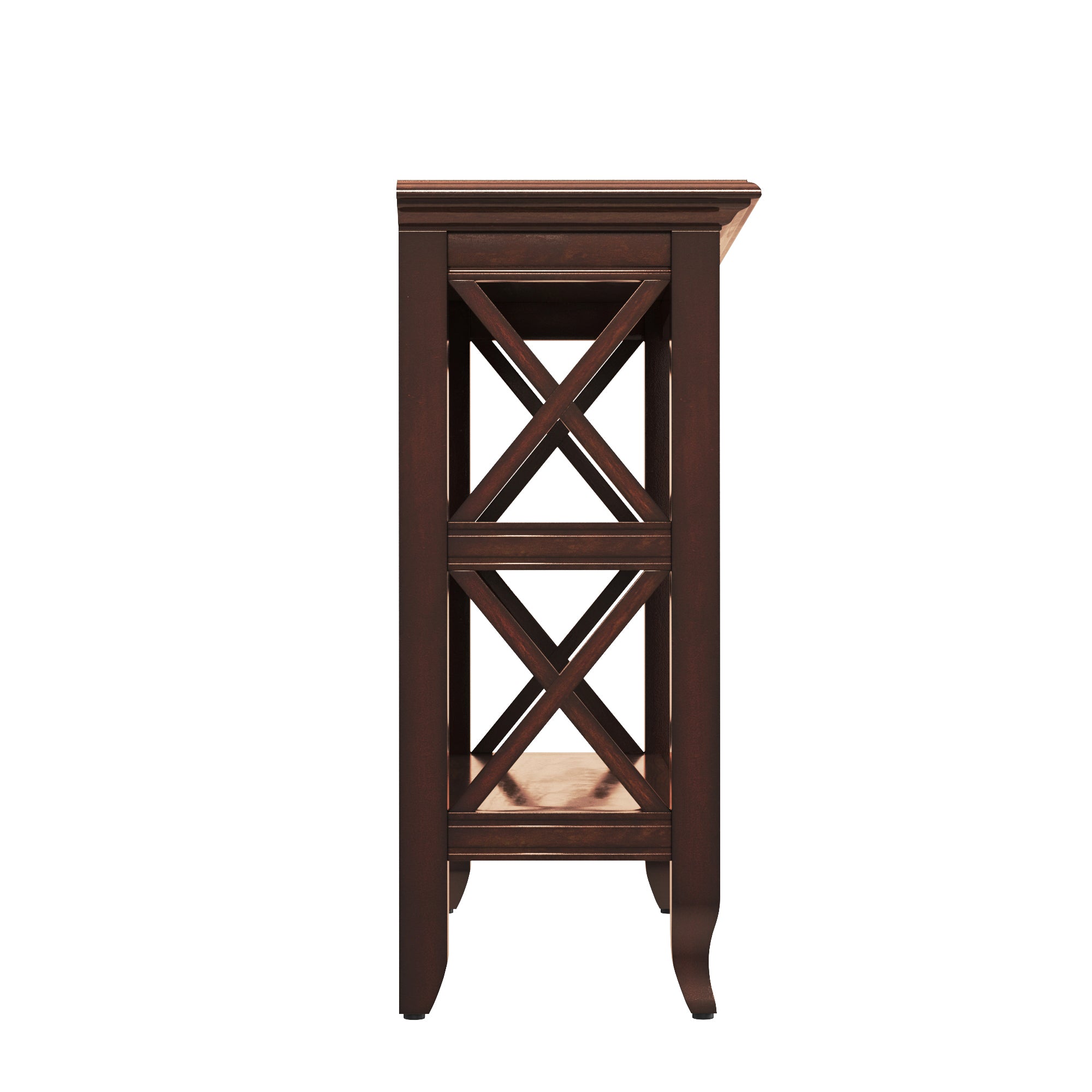 30" Brown Two Tier Standard Bookcase