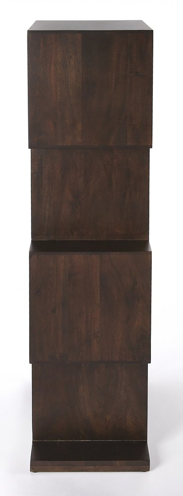 48" Dark Brown Wood Three Tier Bookcase