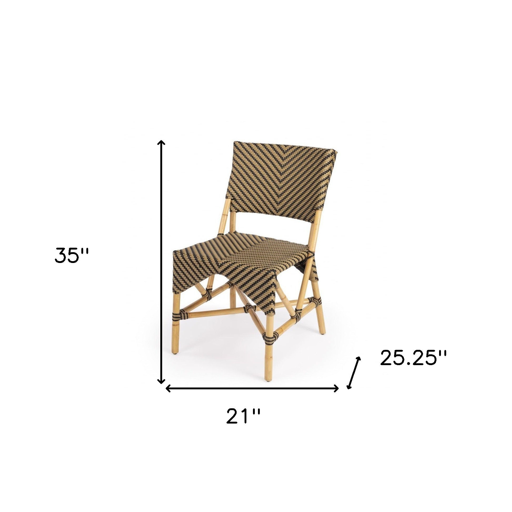Brown Faux Rattan Dining Chair