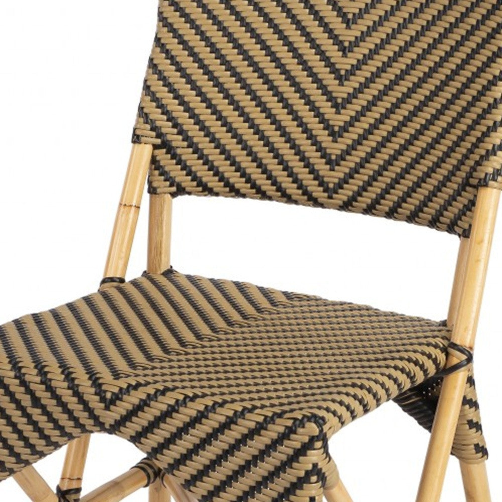 Brown Faux Rattan Dining Chair