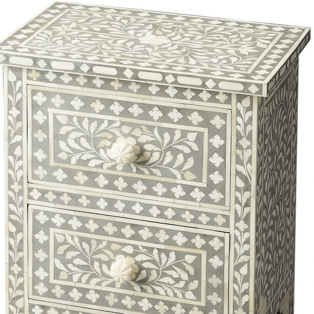 Vivienne Grey Bone Inlay Accent Chest