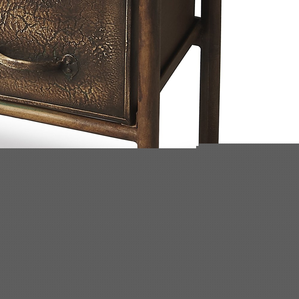 23" Bronze Metal Six Drawer Chest