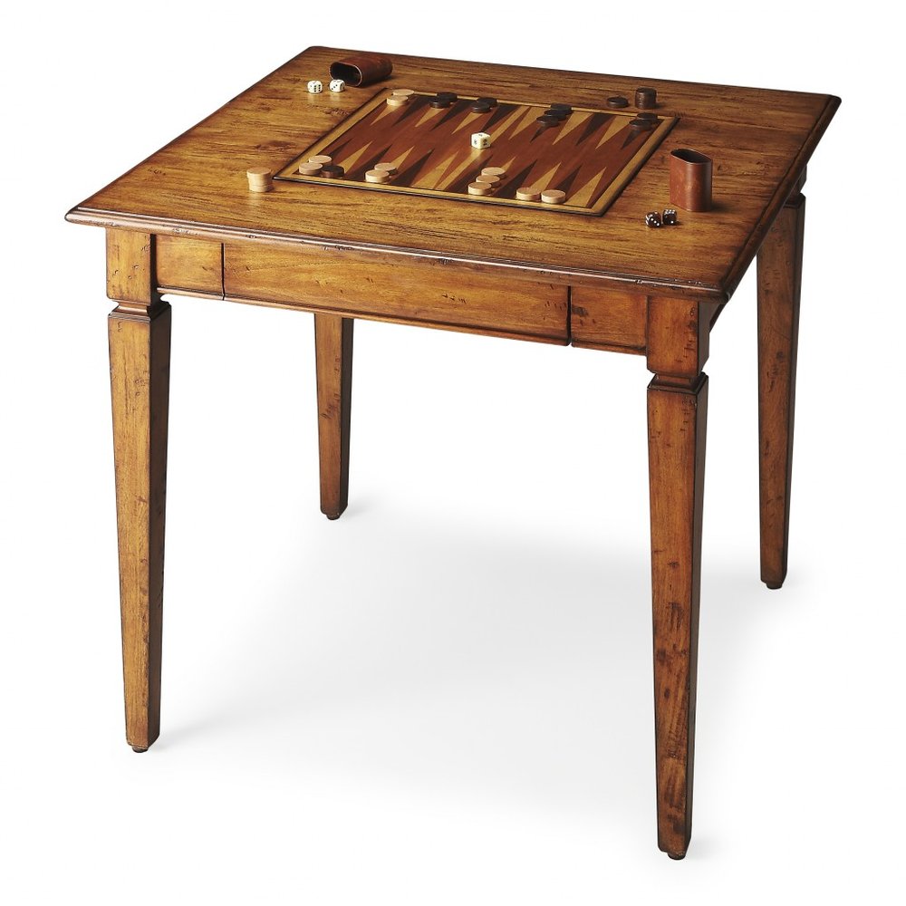 30" Brown and Dark Brown Wood Square Coffee Table With Drawer