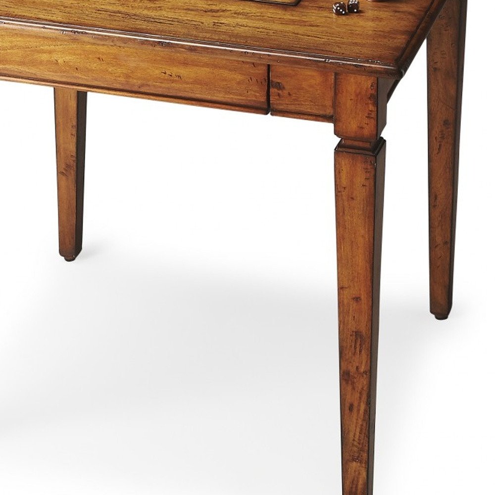30" Brown and Dark Brown Wood Square Coffee Table With Drawer
