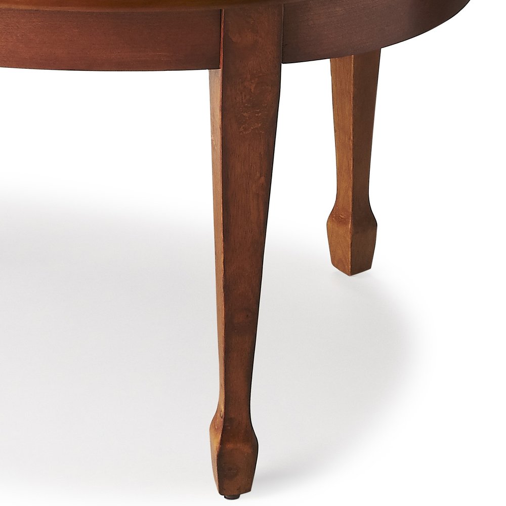 38" Brown Wood Oval Coffee Table