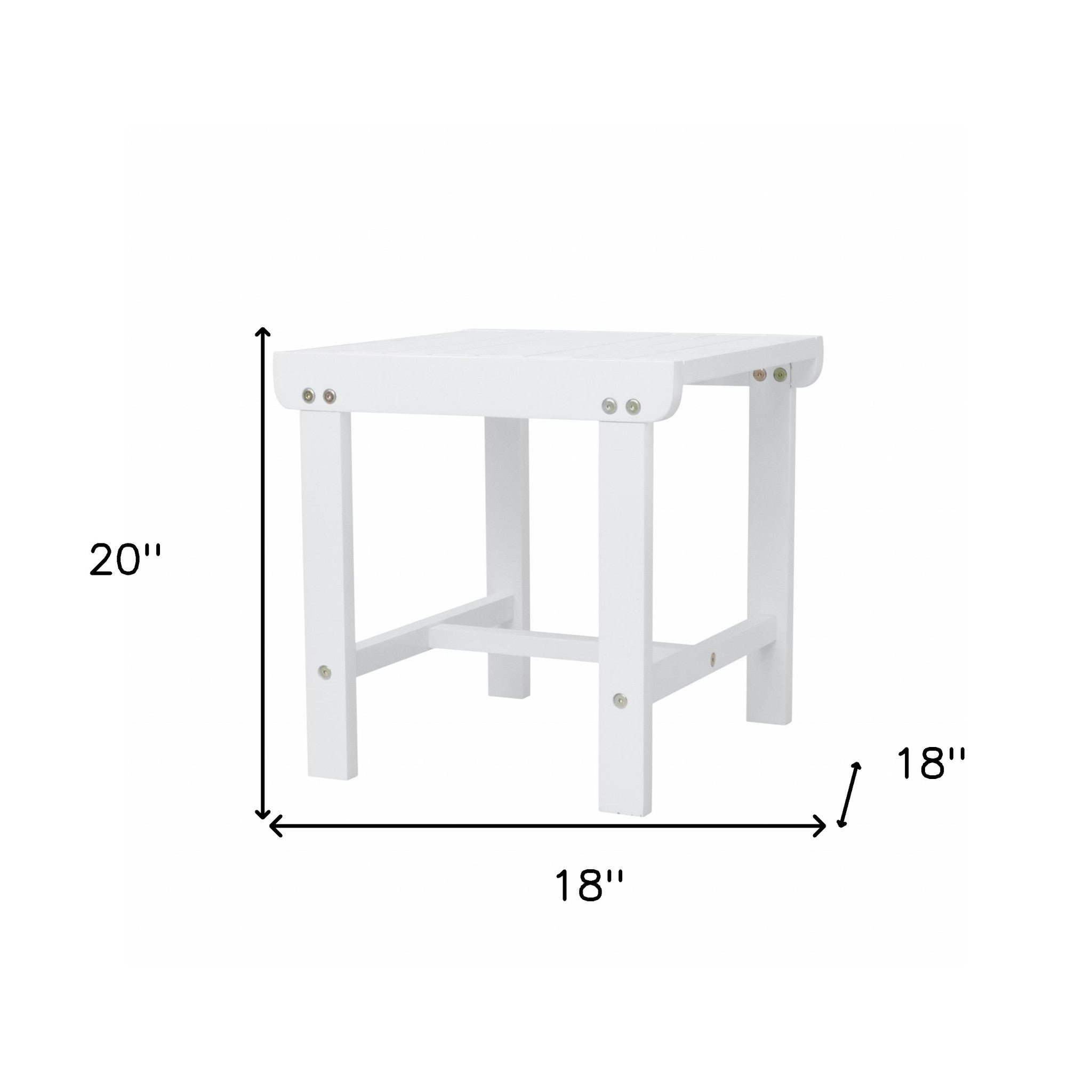 White Outdoor Wooden Side Table