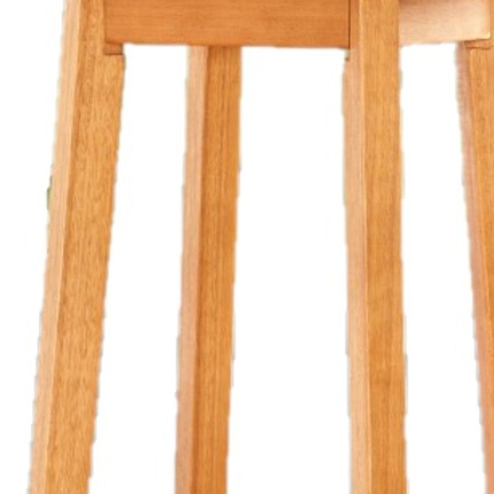24" Natural Rounded Solid Wood Outdoor Bar Table