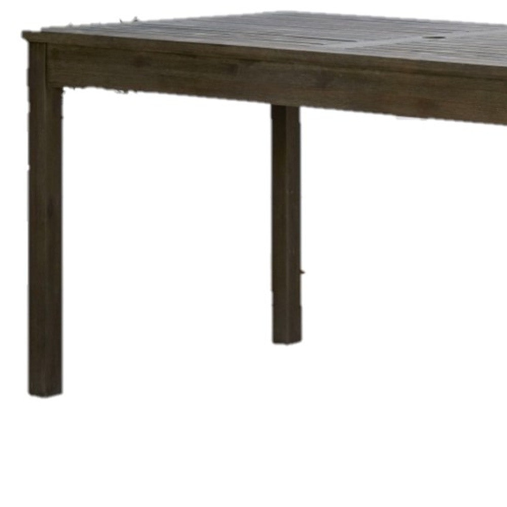 Distressed Grey Dining Table With Straight Legs