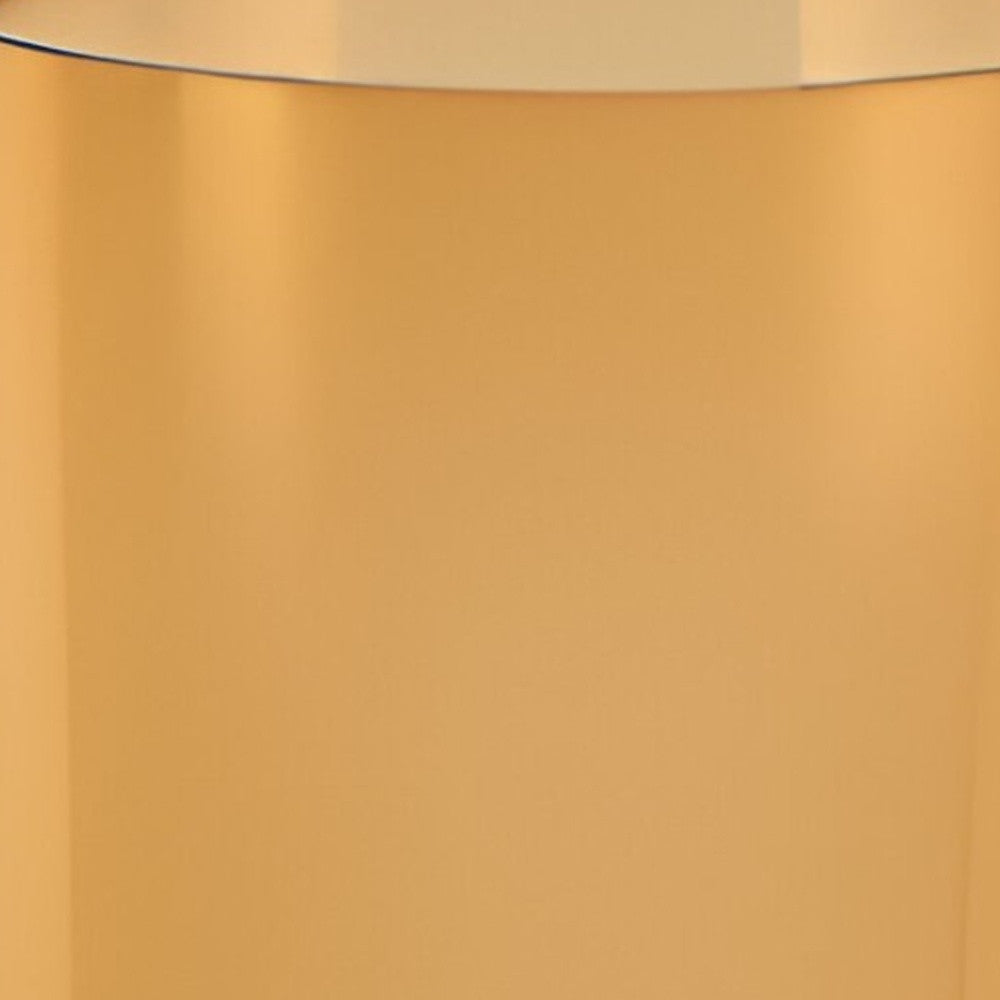 11" Amber And Clear Cylinder Lead Free Crystal Table Vase
