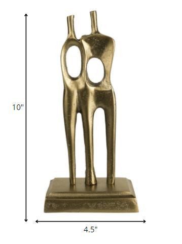 10" Brass Aluminum People Sculpture