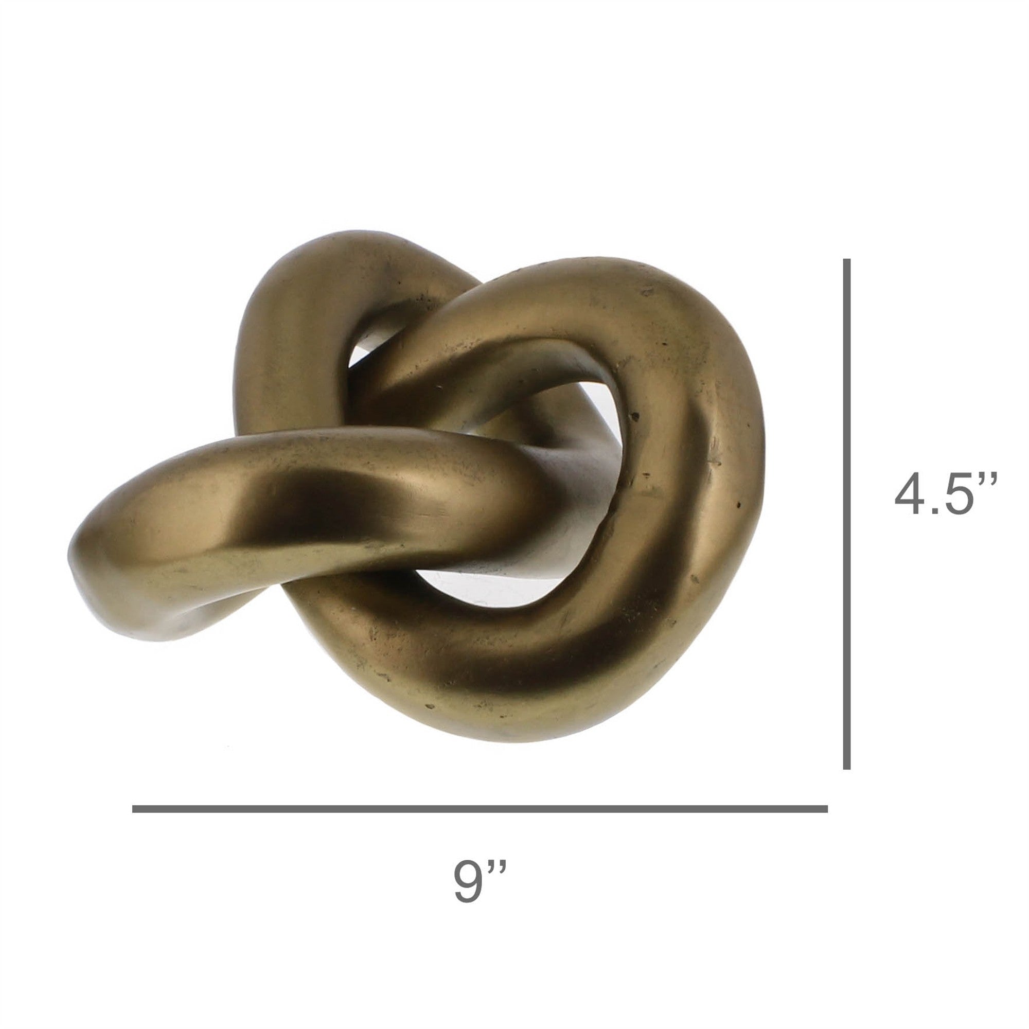 5" Brass Gold Metal Knot Sculpture