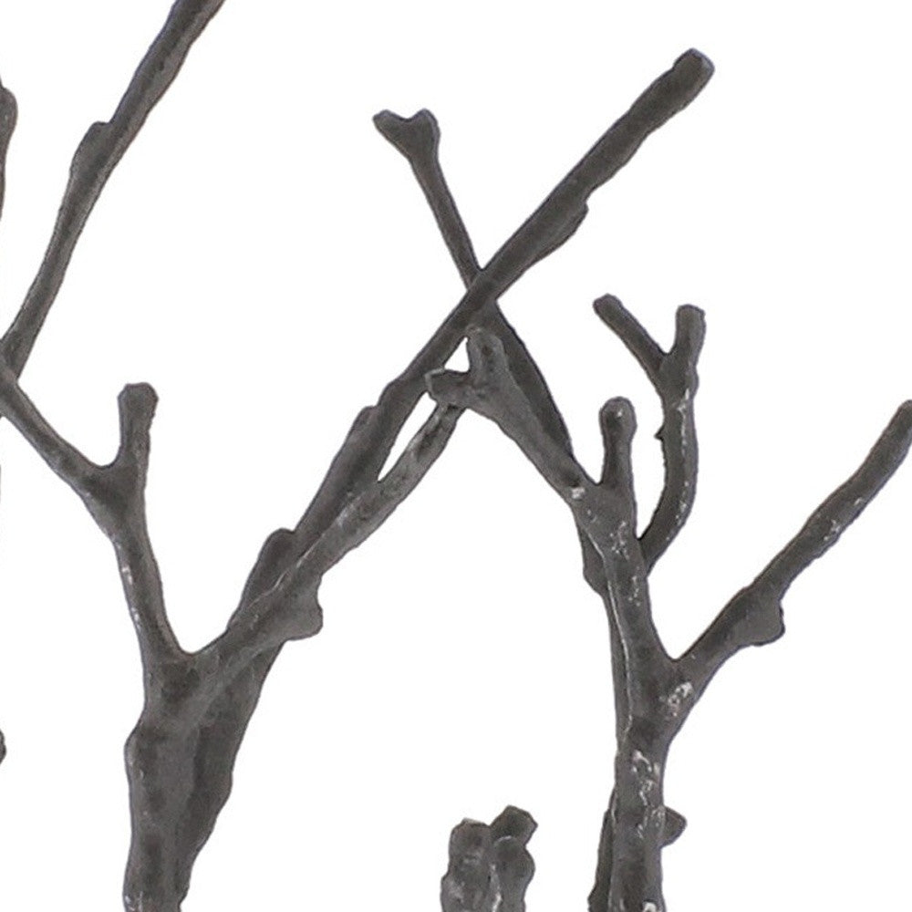 14" Gray Metal Tree Branches Tabletop Sculpture