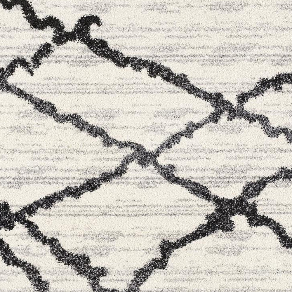 4' X 6' Gray And Black Modern Abstract Area Rug