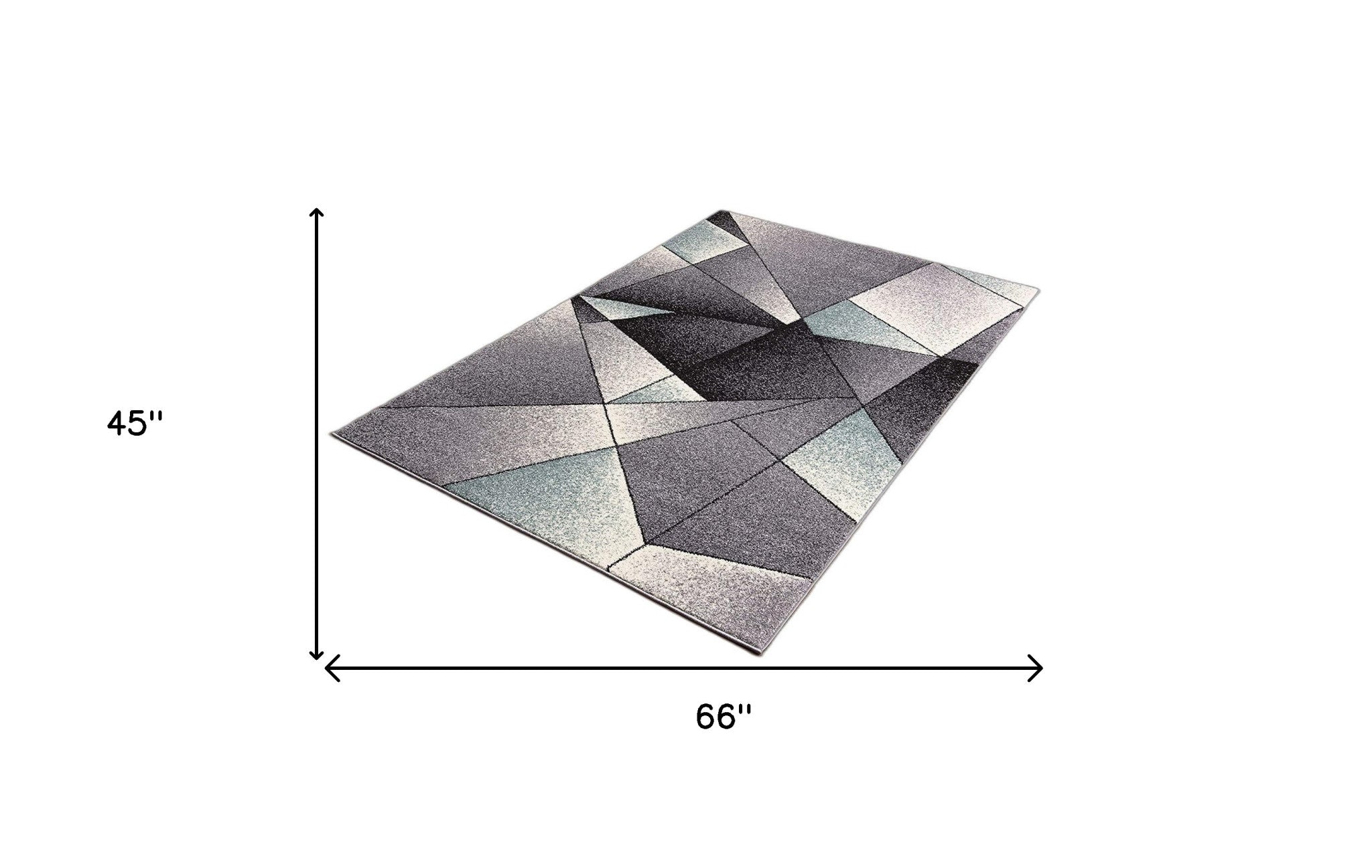 4' X 6' Gray And Blue Prism Pattern Area Rug