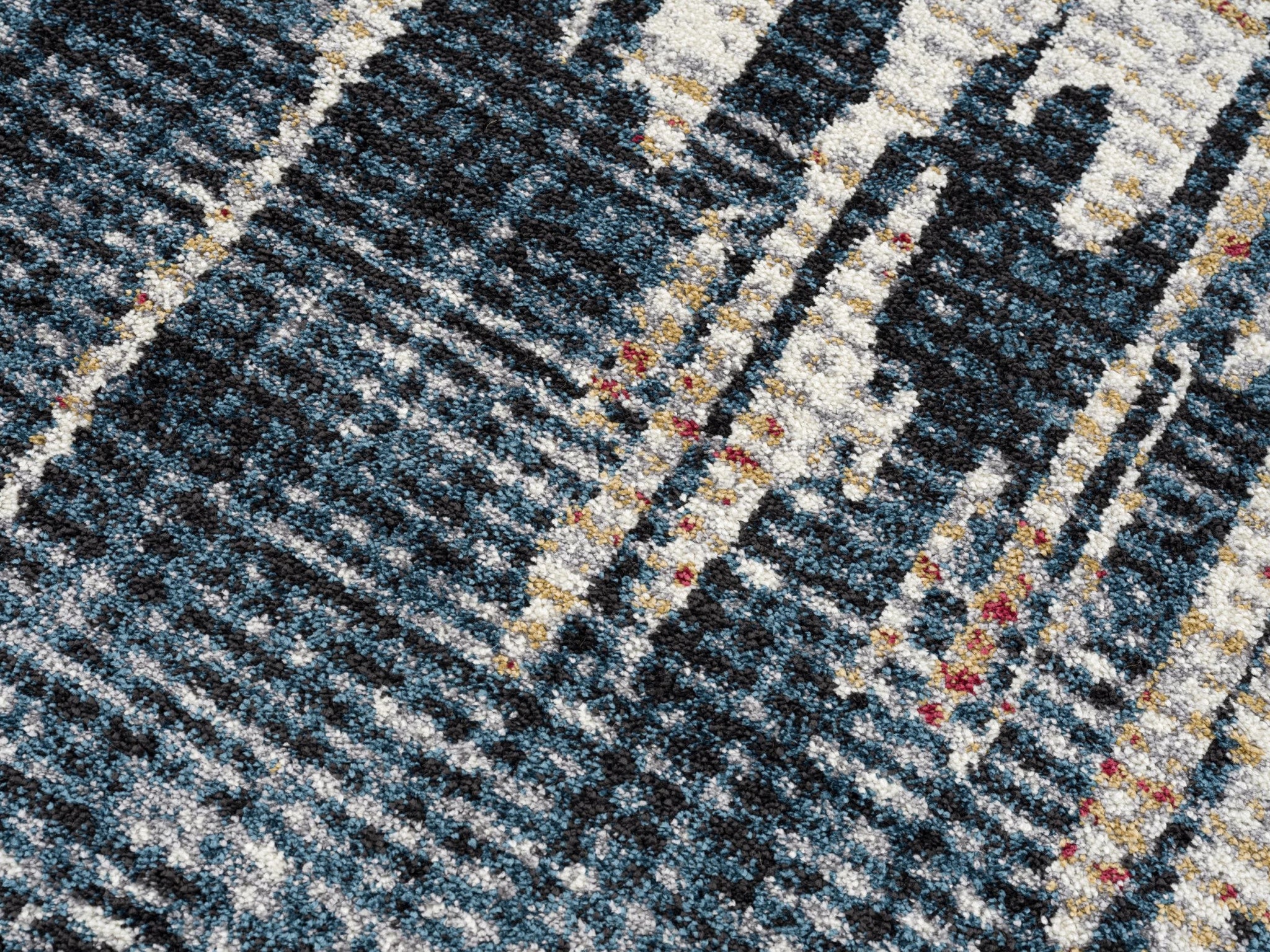 4' X 6' Blue And Ivory Abstract Area Rug