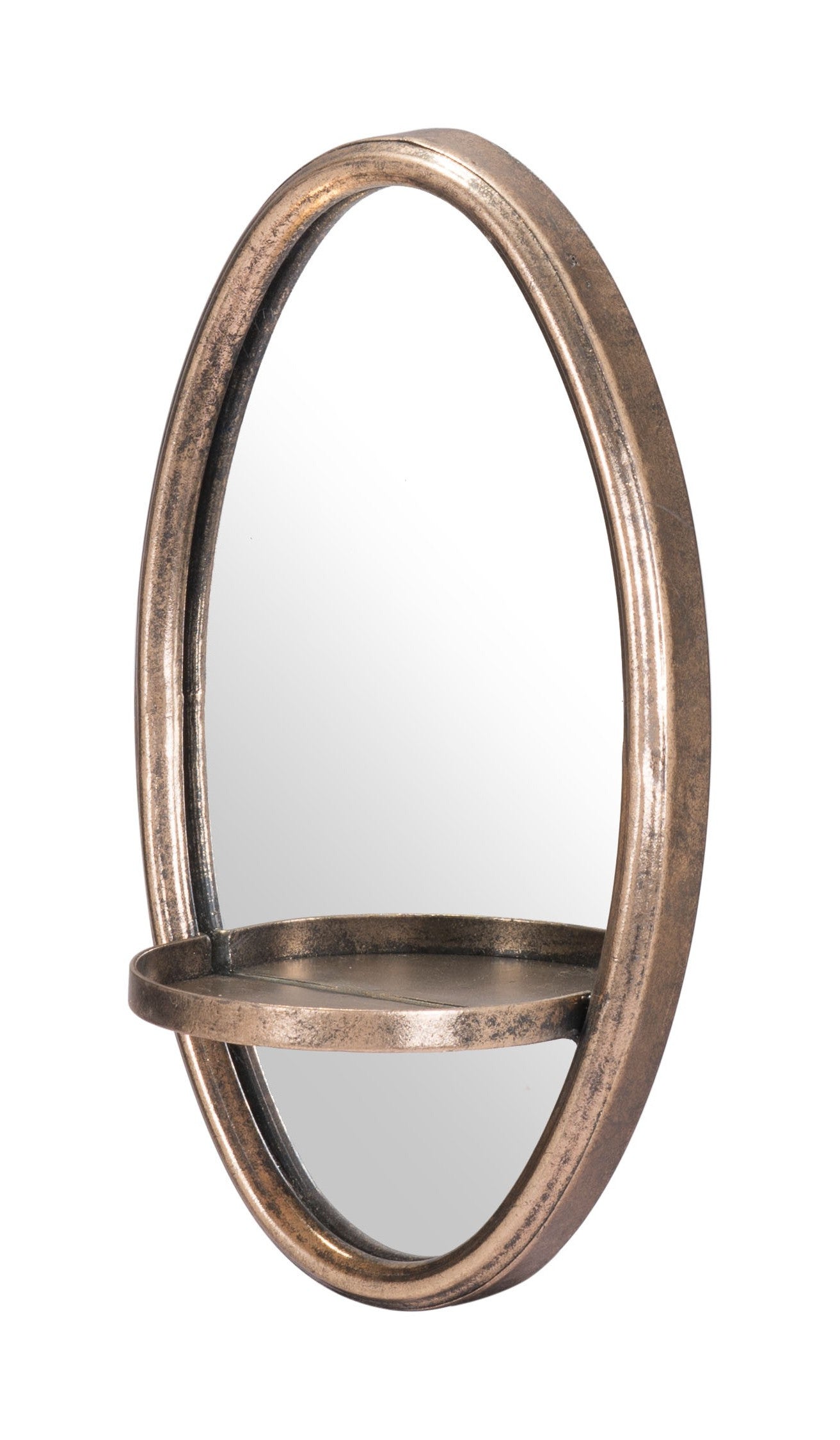 13" Gold Oval Accent Framed Mirror