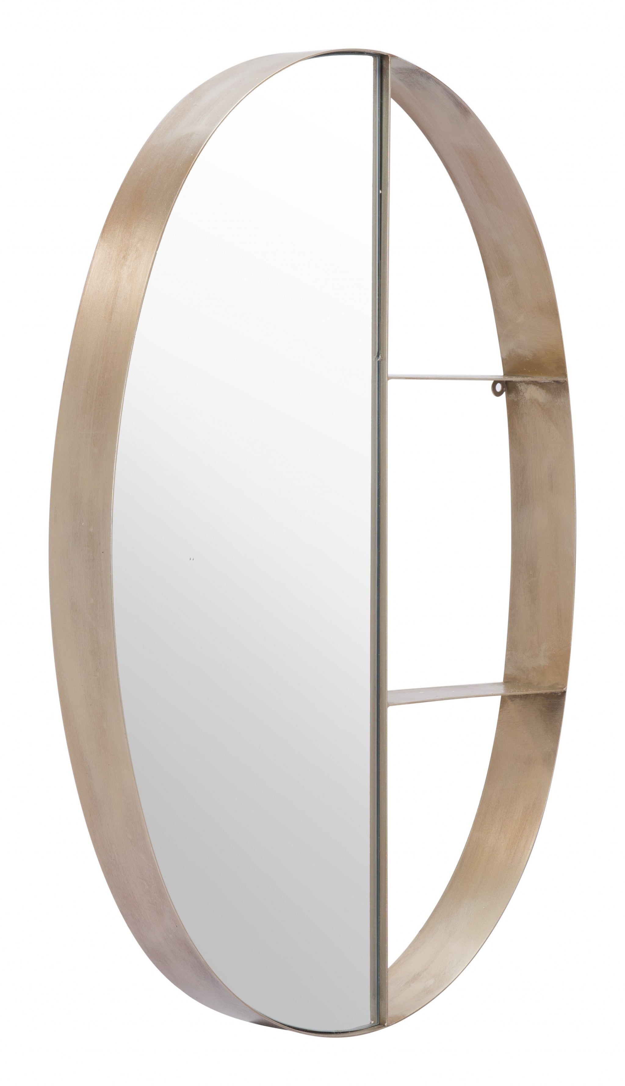 34" Bronze Oval Steel Framed Accent Mirror