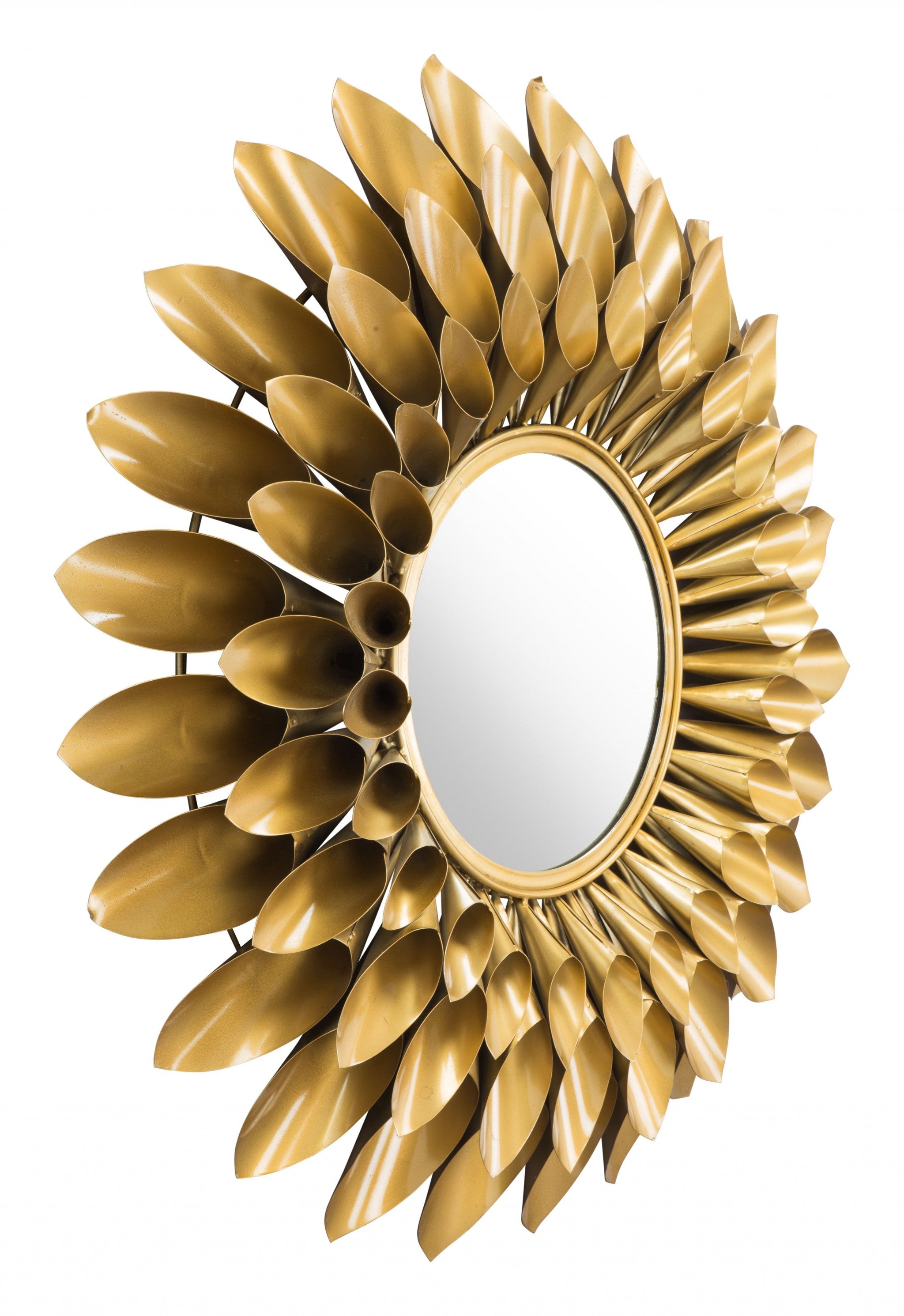 32" Gold Sunflower Sunburst Metal Accent Mirror