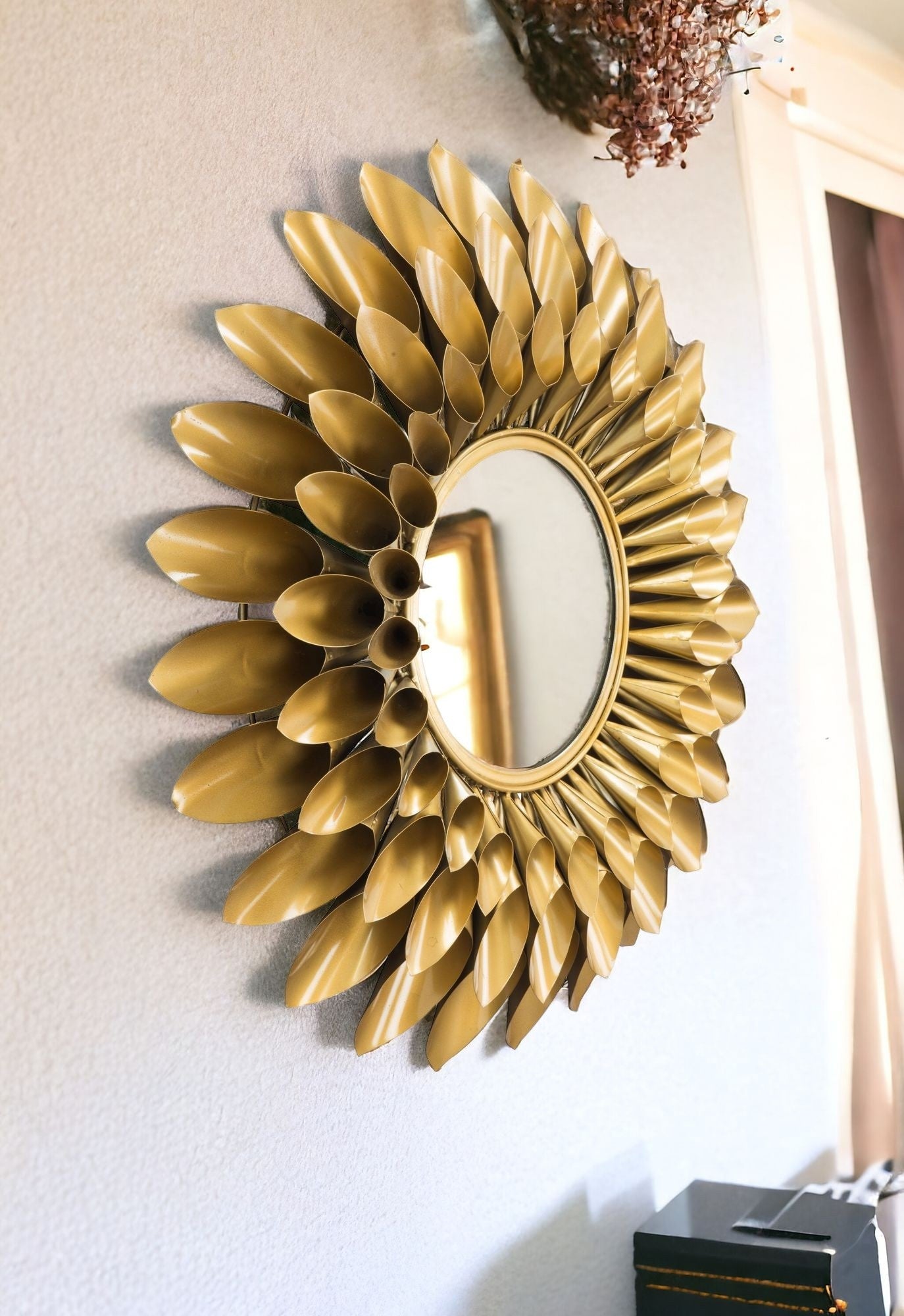 32" Gold Sunflower Sunburst Metal Accent Mirror