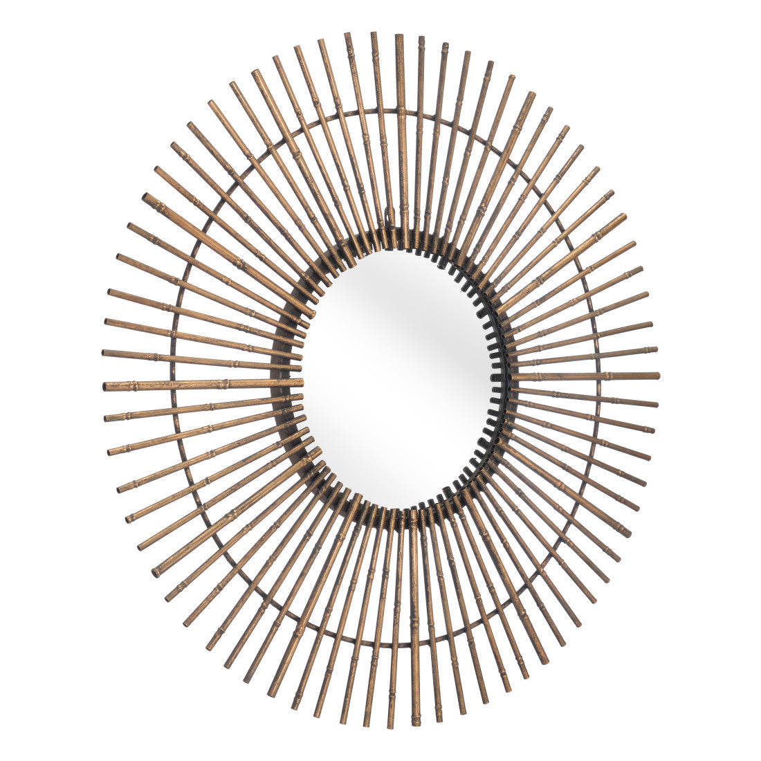 32" Gold Steel Sunburst Framed Accent Mirror