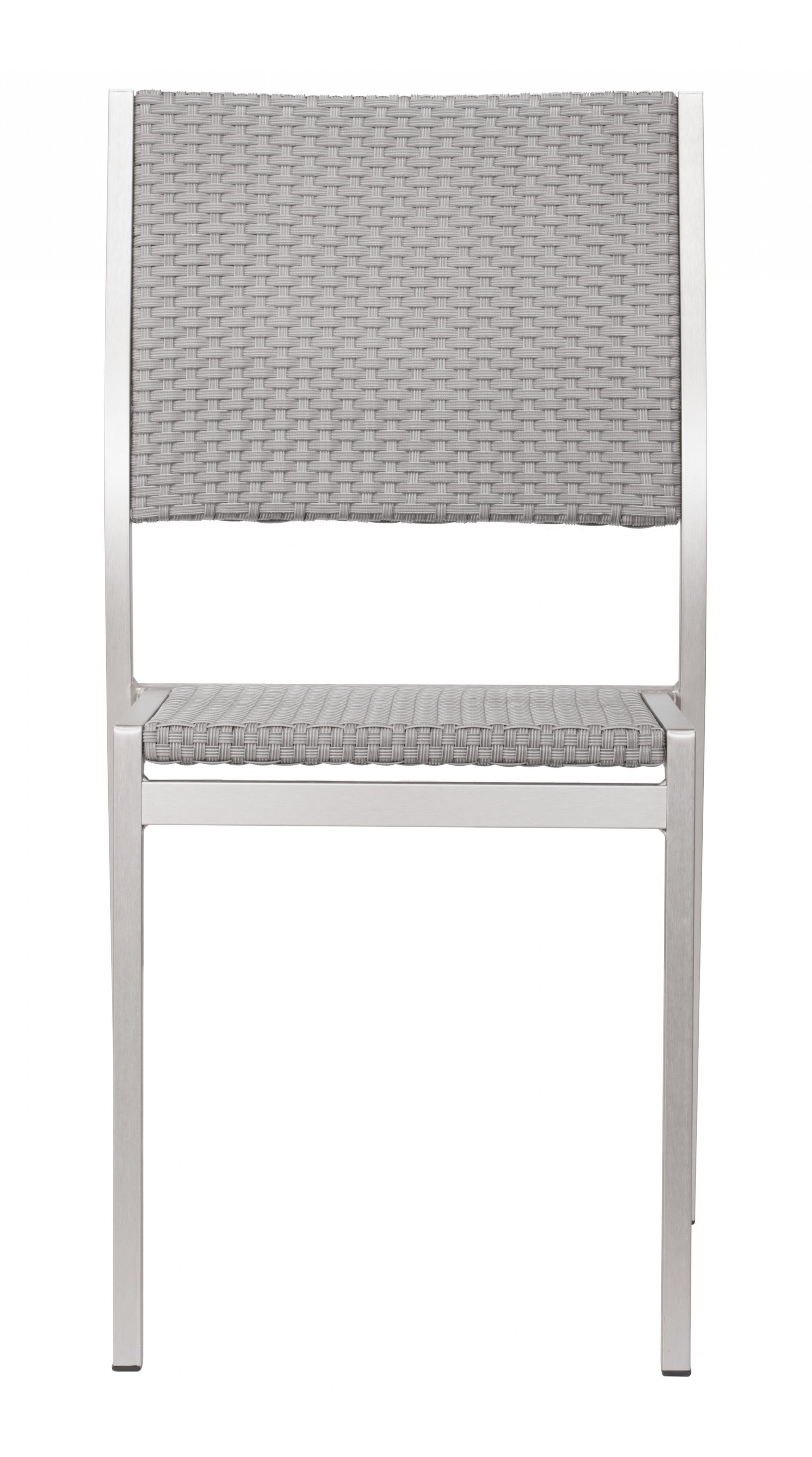 Set Of Two 18" White Aluminum Side Chair