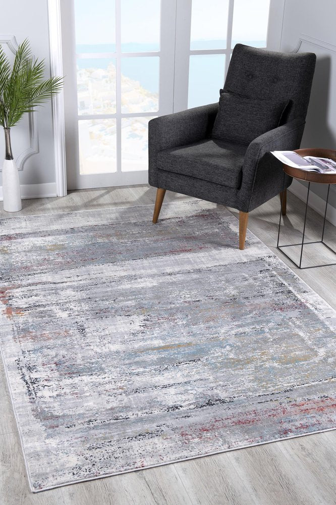4' X 6' Gray Abstract Irregular Blocks Area Rug
