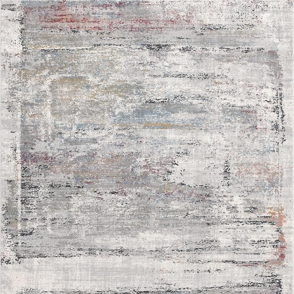 4' X 6' Gray Abstract Irregular Blocks Area Rug
