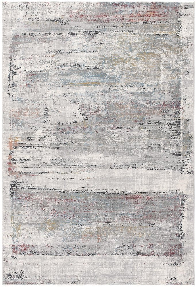 4' X 6' Gray Abstract Irregular Blocks Area Rug