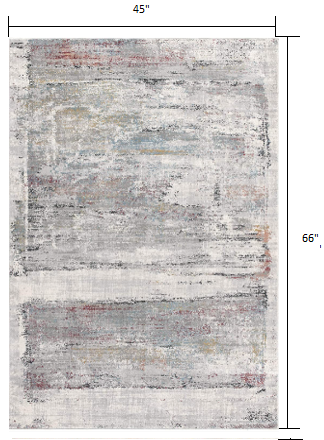 4’ X 6’ Gray Abstract Irregular Blocks Area Rug