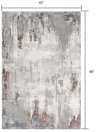 4' X 6' Gray And Ivory Modern Abstract Area Rug