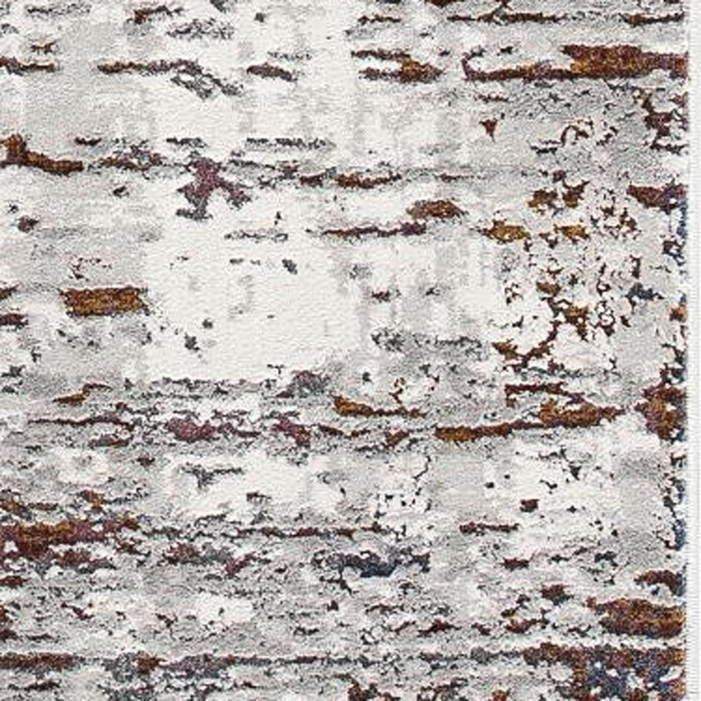 4' X 6' Gray And Brown Abstract Scraped Area Rug