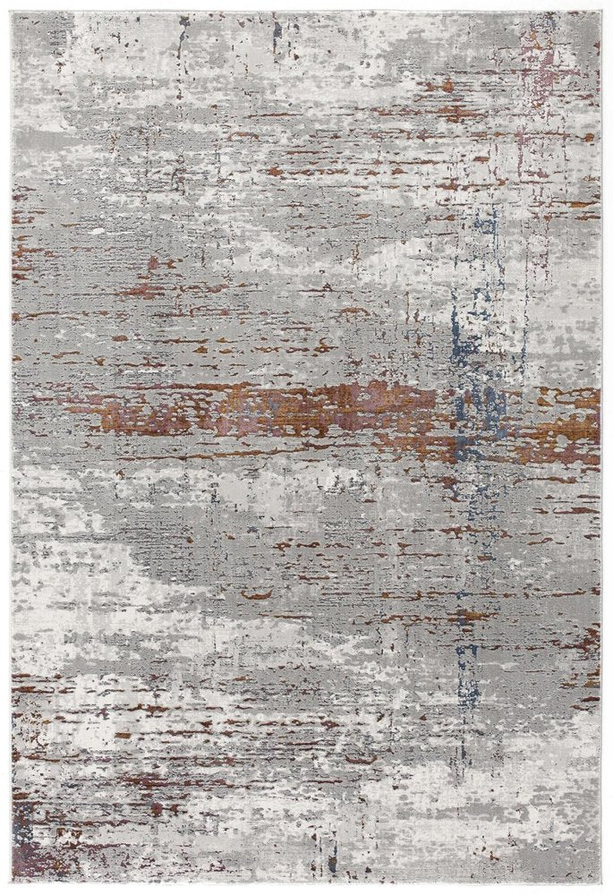 4' X 6' Gray And Brown Abstract Scraped Area Rug