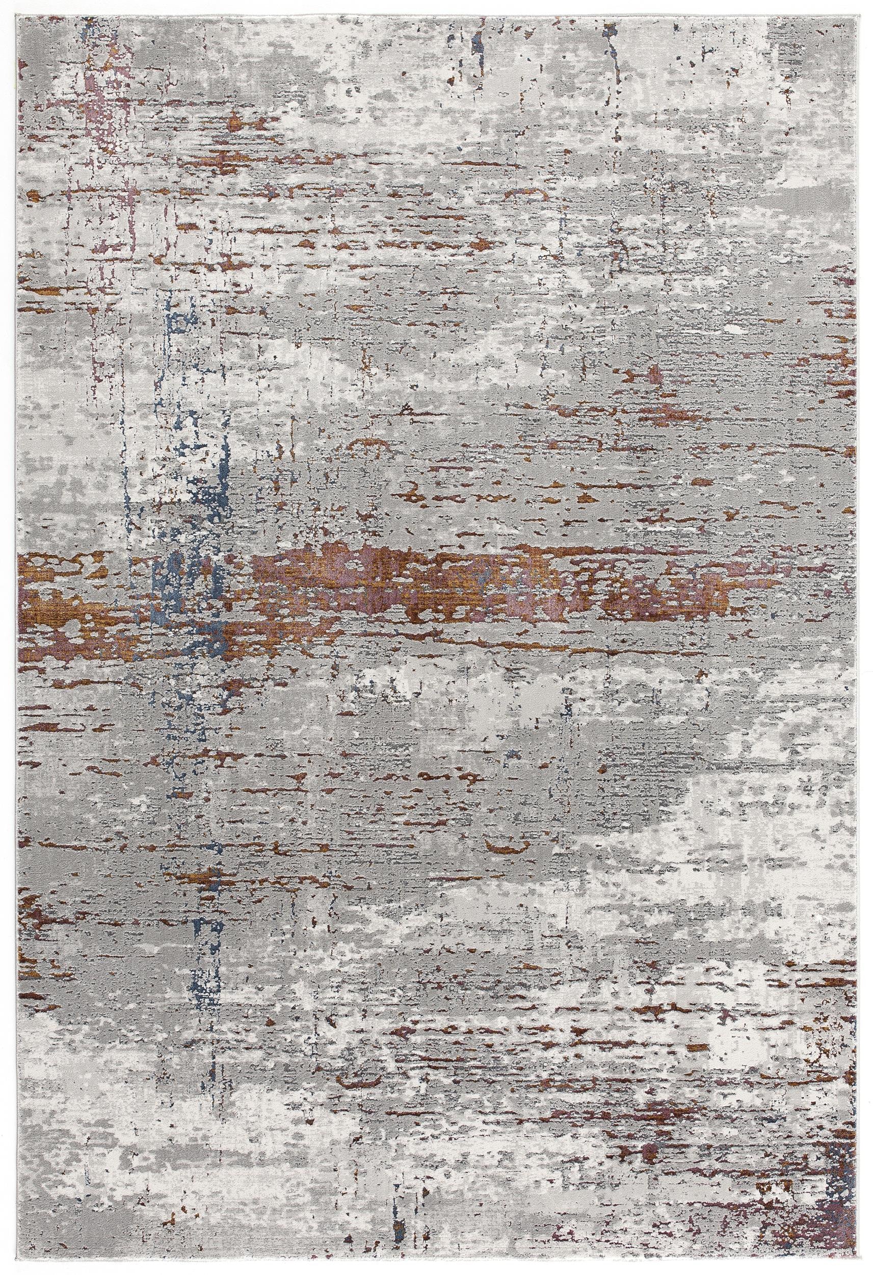 4’ X 6’ Gray And Brown Abstract Scraped Area Rug