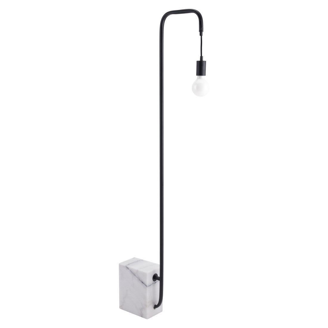 59" Black And White Steel LED Floor Lamp