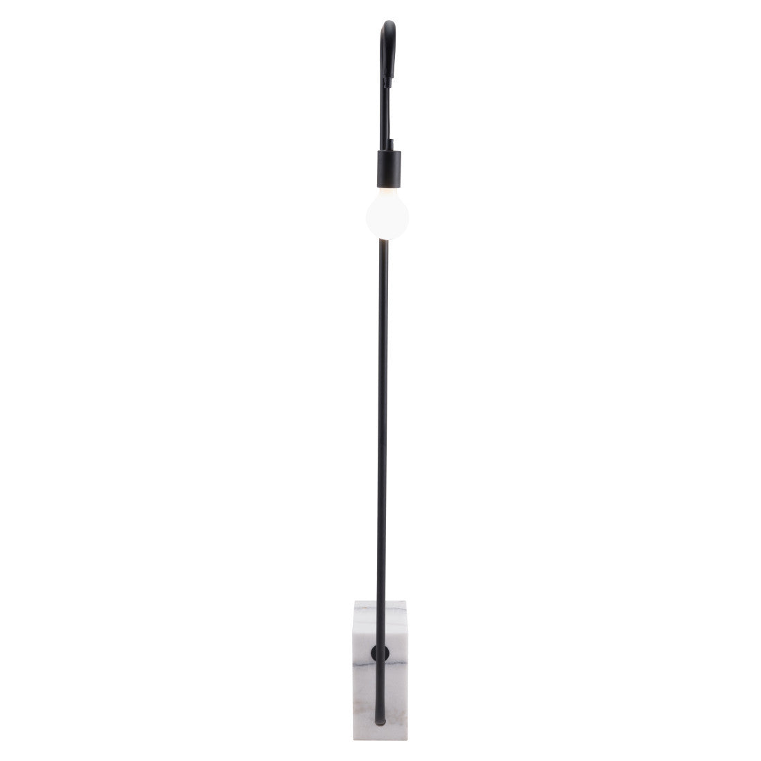 59" Black And White Steel LED Floor Lamp