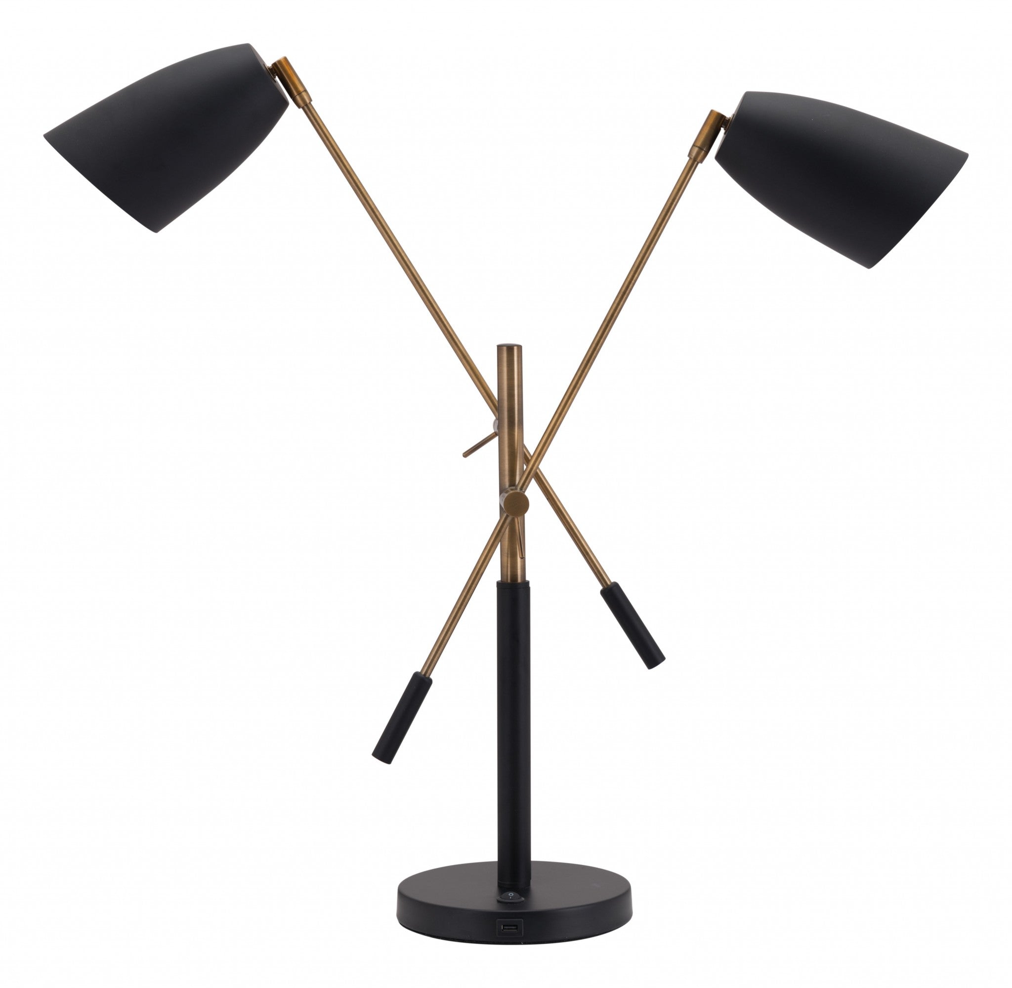 28" Black and Gold Adjustable Table or Desk Lamp