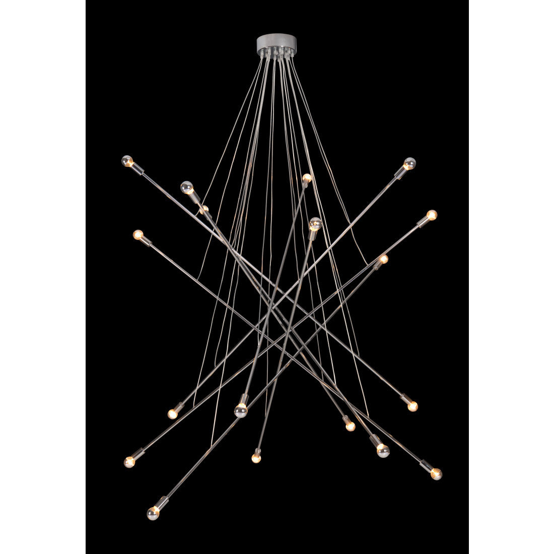 Silver Multi Light Metal Dimmable Chandelier