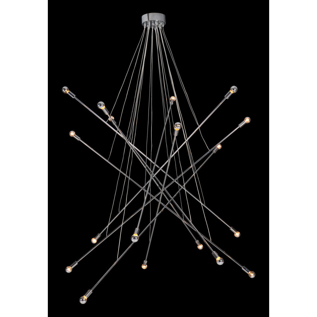 Silver Multi Light Metal Dimmable Chandelier